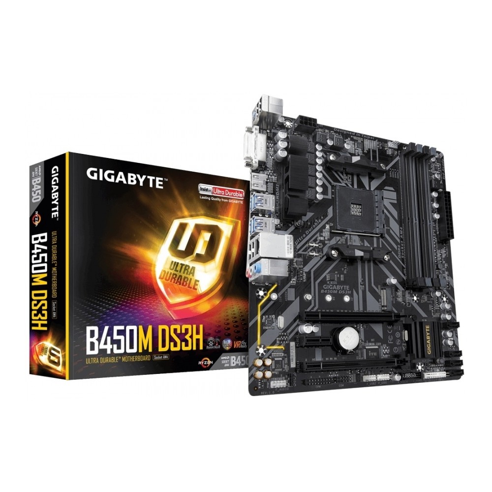 MB GIGABYTE B450 AMD S-AM4 2A GEN/4XDDR4 2933MHZ/DVI/HDMI/4XUSB3.1/M.2/ MICRO ATX/GAMA MEDIA [ B450M-DS3H ][ MB-962 ]