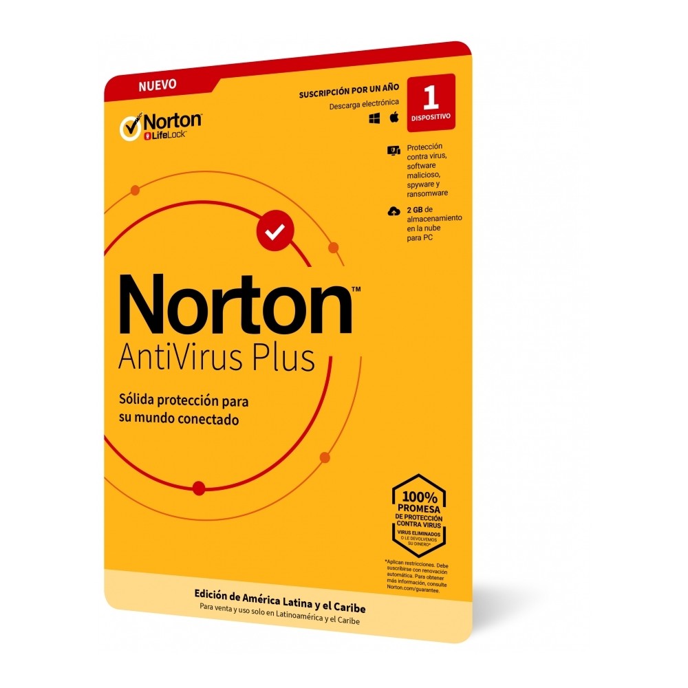 NORTON ANTIVIRUS PLUS 1 DISPOSITIVO 1 AñO (CAJA) [ 21414707 ][ SWS-4443 ]