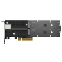 TARJETA SYNOLOGY PCIE 3.0 X8 1 PUERTO DE 10G BASE-T Y 2 RANURAS SSD NVME M.2 2280/22110, TODO EN UNO [ E10M20-T1 ][ AC-9479 ]