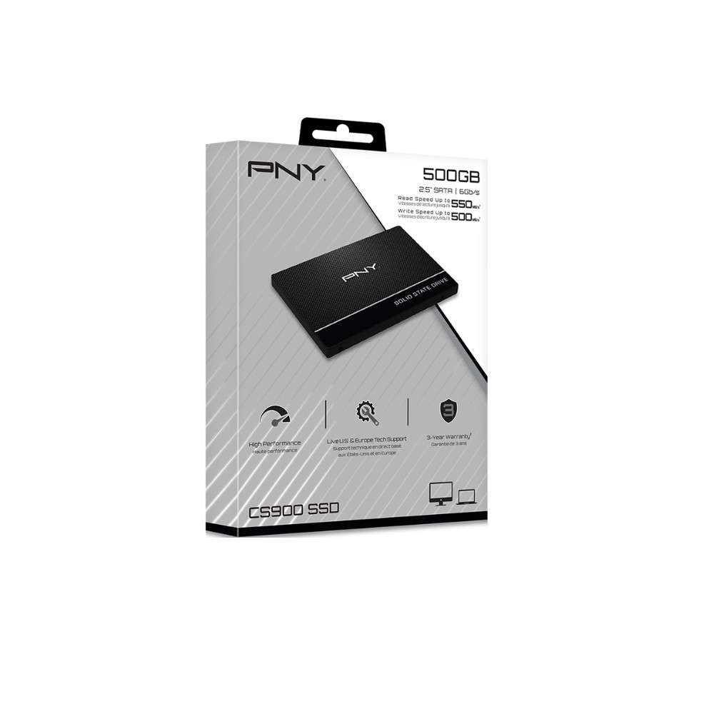 UNIDAD DE ESTADO SOLIDO INTERNO 500GB PNY CS900 2.5 SATA LECT.550/ESCRIT.500 MBS 7MM PC/LAPTOP/MINIP [ SSD7CS900-500-RB ][ HD-2338 ]