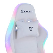 SILLA GAMER OCELOT GAMING RGB COLO BLANCO/ BASE DE METAL/ DESCANSA BRAZOS AJUSTABLES DE 4 DIMENSIONE [ ORGB-WHITE-THUNDRA ][ AC-10199 ]