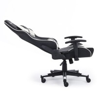 SILLA GAMER OCELOT/COLOR BLANCO CON NEGRO/DESCANSA BRAZOS AJUSTABLES/ RECLINABLE 90-155 GRADOS/ SOPO [ OSB-04 ][ AC-9997 ]