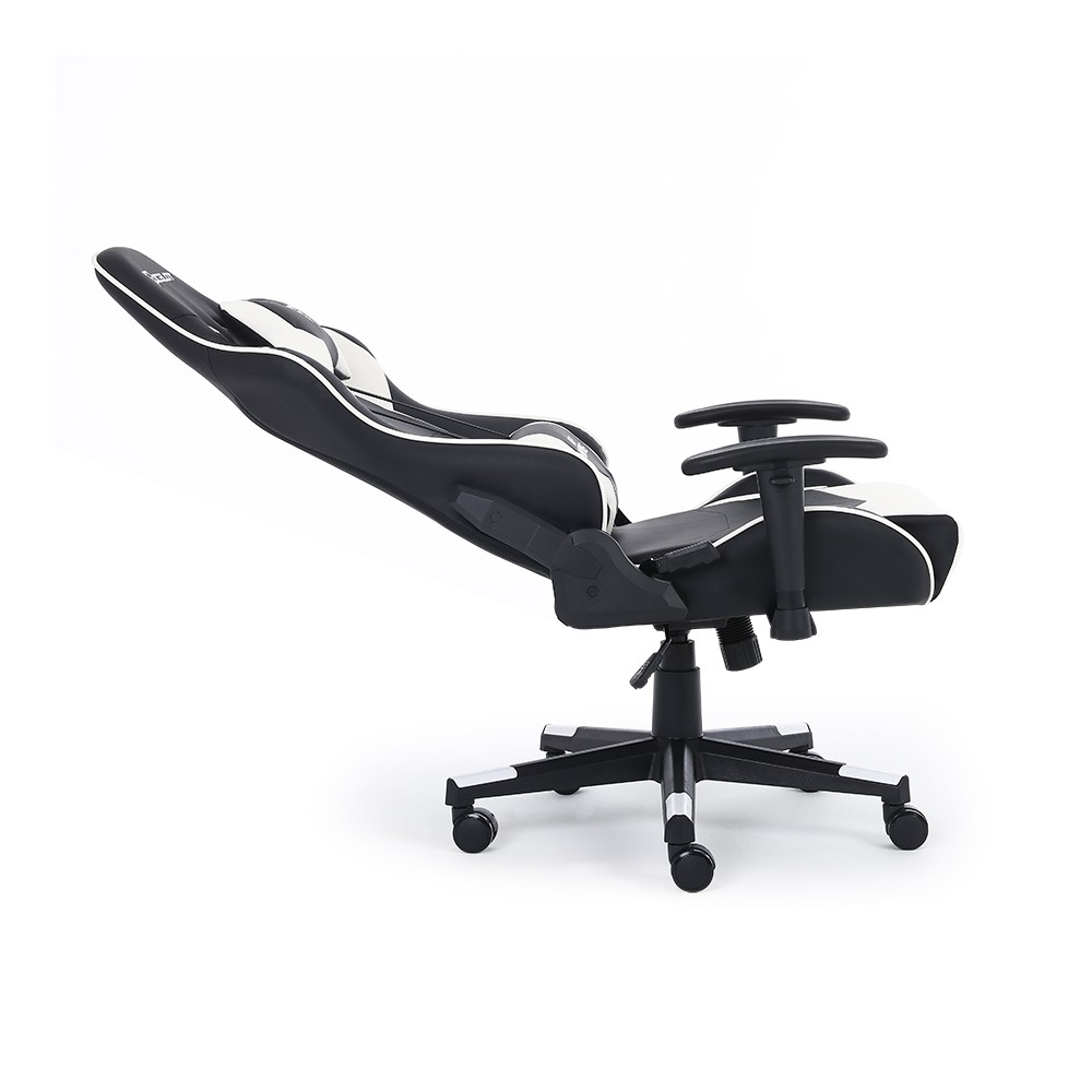 SILLA GAMER OCELOT/COLOR BLANCO CON NEGRO/DESCANSA BRAZOS AJUSTABLES/ RECLINABLE 90-155 GRADOS/ SOPO [ OSB-04 ][ AC-9997 ]