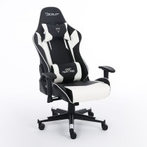 SILLA GAMER OCELOT/COLOR BLANCO CON NEGRO/DESCANSA BRAZOS AJUSTABLES/ RECLINABLE 90-155 GRADOS/ SOPO [ OSB-04 ][ AC-9997 ]