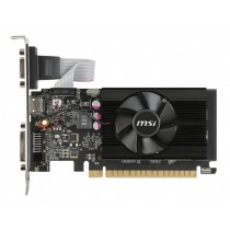 TARJETA DE VIDEO MSI NVIDIA GT710/PCIE X8 2.0/2GB DDR3/HDMI/VGA/DVI/1X VENTILADOR/BAJO PERFIL/GAMA B [ GT-710-2GD3-LP ][ VC-837 ]