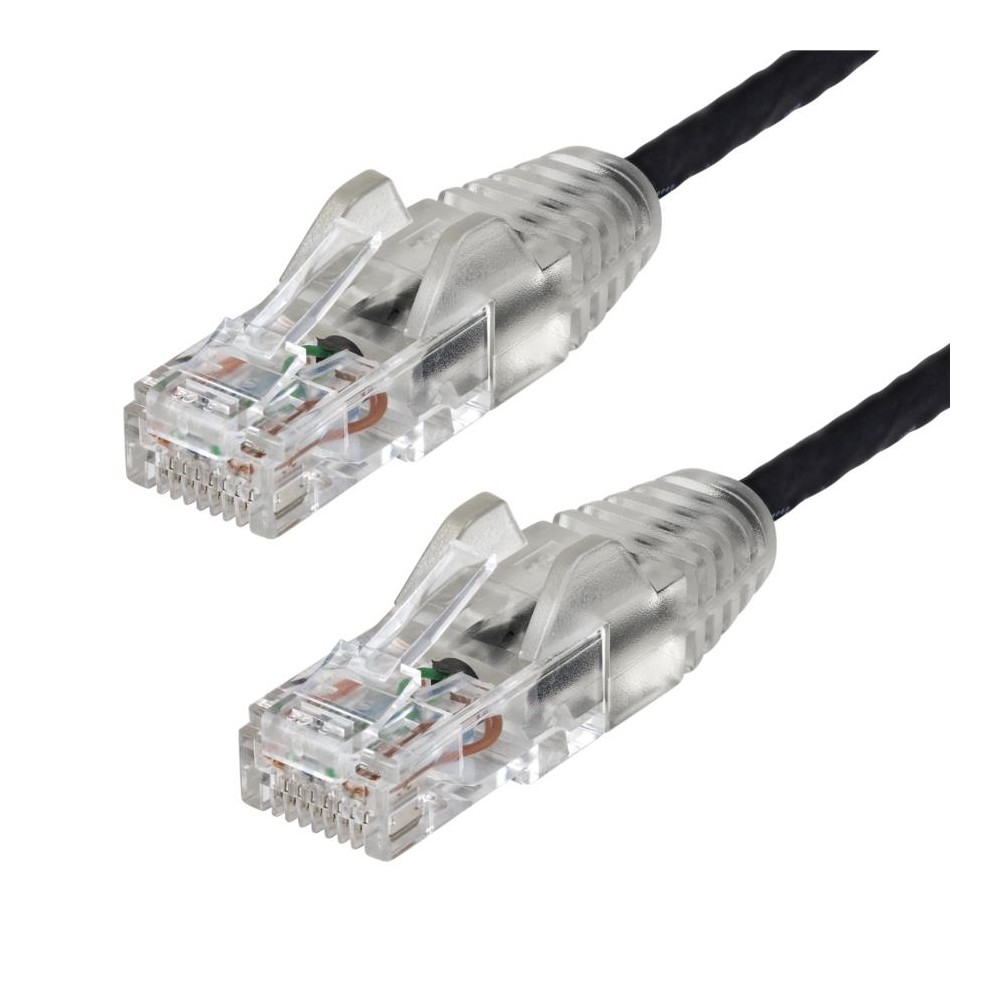 CABLE DE 30CM DE RED ETHERNET CAT6 DELGADO SIN ENGANCHES - CABLE DE RED SNAGLESS - NEGRO - STARTECH. [ N6PAT1BKS ][ CB-2437 ]