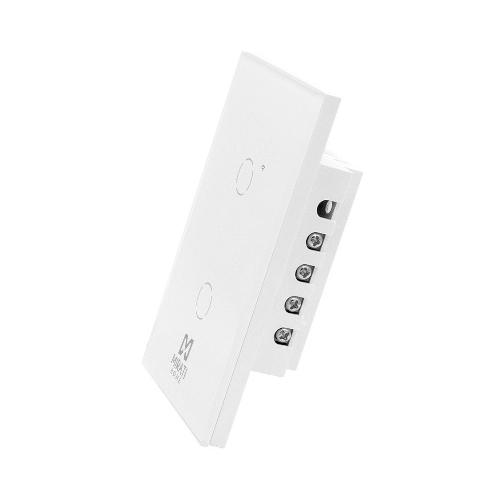 APAGADOR INTELIGENTE DE PARED MIRATI DE 2 APAGADORES TOUCH WIFI 2.4HZ BLUETOOTH // COMPATIBLE CON AN [ M2SI2 ][ SH-32 ]