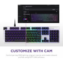 TECLADO NZXT MINI TKL/BLANCO/MECANICO/ALMBRICO/USB/INGLS/GAMER [ KB-175US-WR ][ KB-952 ]