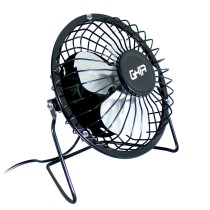 MINI VENTILADOR DE ESCRITORIO GHIA METALICO COLOR NEGRO ALIMENTACION USB [ GAC-205 ][ CF-230 ]