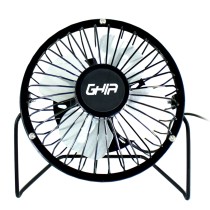 MINI VENTILADOR DE ESCRITORIO GHIA METALICO COLOR NEGRO ALIMENTACION USB [ GAC-205 ][ CF-230 ]