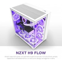 GABINETE NZXT H9 FLOW /BLANCO/VIDRIO TEMPLADO/ATX MID TOWER /CON 4 VENTILADORES/GAMER [ CM-H91FW-01 ][ CS-830 ]