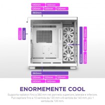 GABINETE NZXT H9 FLOW /BLANCO/VIDRIO TEMPLADO/ATX MID TOWER /CON 4 VENTILADORES/GAMER [ CM-H91FW-01 ][ CS-830 ]