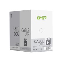 BOBINA DE CABLE MARCA GHIA CAT6 UTP CCA COLOR BLANCO 23 AWG UTP 305M 1000FT CERTIFICACIN CE / ROHS [ GCB-052 ][ CB-2248 ]