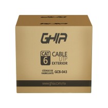 BOBINA DE CABLE EXTERIOR MARCA GHIA CAT6 CON GEL UTP CCA 305M 1000FT CERTIFICACION CE / ROSH [ GCB-043 ][ CB-1666 ]