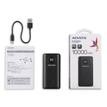 BATERIA DE RESPALDO POWER BANK ADATA P10000QCD 10000MAH/2 USB A/ 1 USB C/INDICADOR DE CARGA DIGITAL/ [ AP10000QCD-DGT-CBK ][ AC-9419 ]