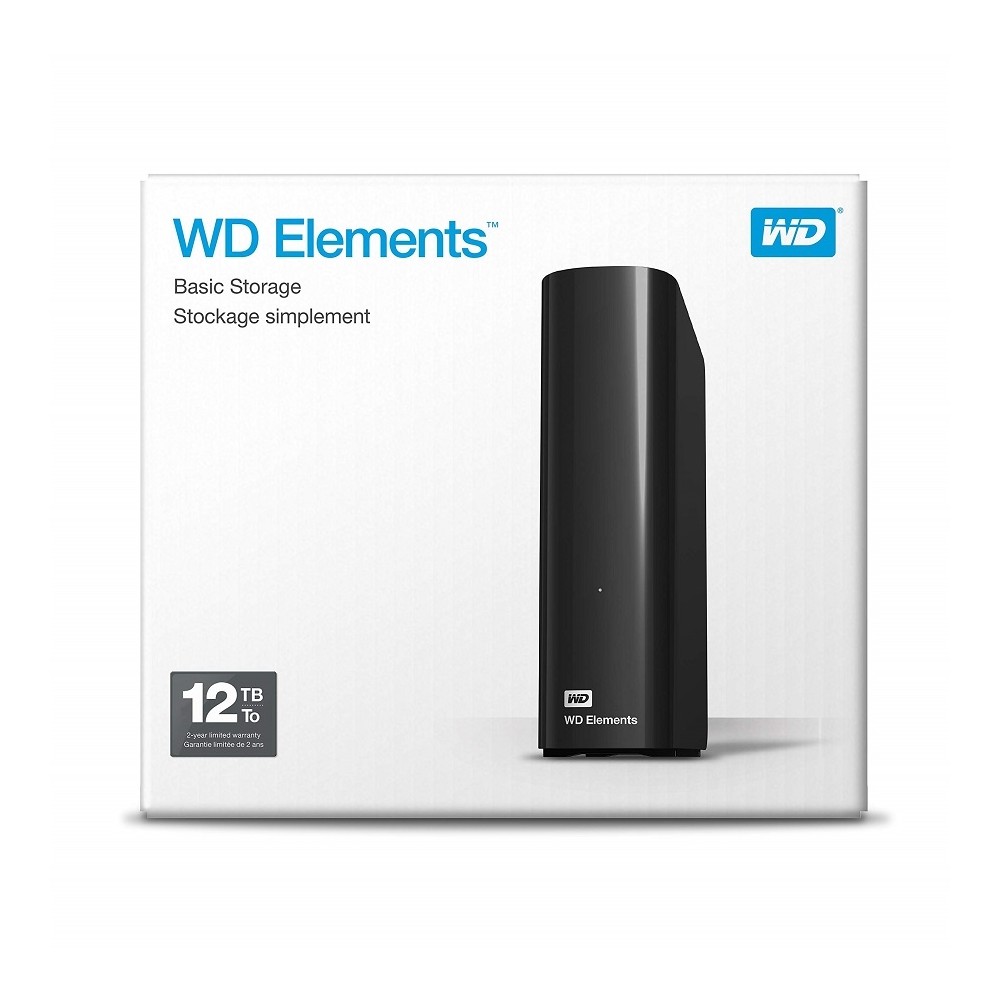 DISCO DURO EXTERNO WD ELEMENTS 12TB 3.5 ESCRITORIO USB3.0 NEGRO WINDOWS [ WDBWLG0120HBK-NESN ][ HD-2849 ]