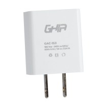 CARGADOR DE PARED GHIA CON DOS SALIDAS USB 2.1A /1.0A [ GAC-153 ][ AC-7229 ]