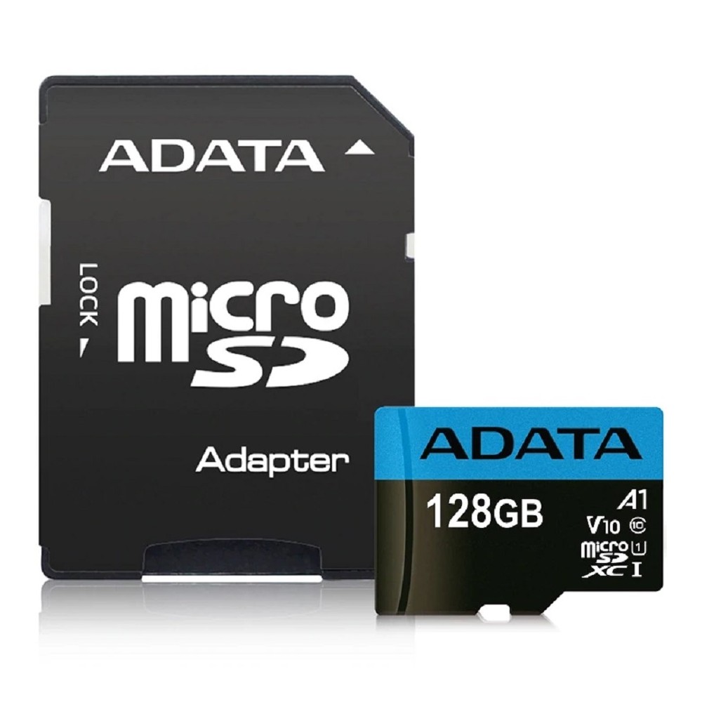 MEMORIA ADATA MICRO SDXC/SDHC UHS-I 128GB CLASE 10 A1 100MB/25MB SEG V10 C/ADAPTADOR [ AUSDX128GUICL10A1-RA1 ][ RAM-3040 ]