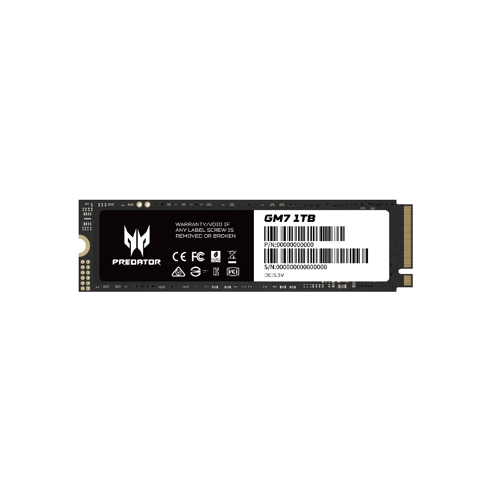 UNIDAD DE ESTADO SOLIDO SSD INTERNO 1TB ACER PREDATOR GM7 M.2 2280 NMVE PCIE 4.0 (BL.9BWWR.118) [ BL9BWWR118 ][ HD-2966 ]