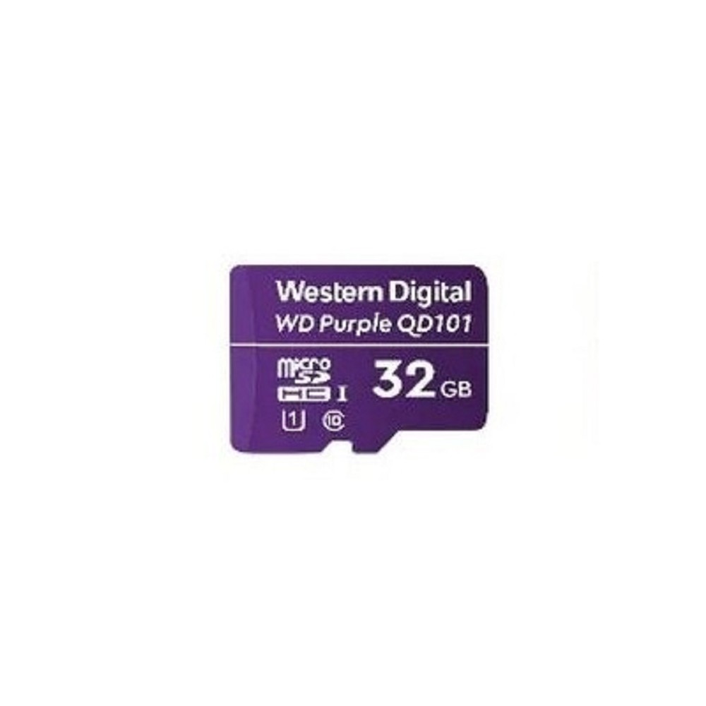 MEMORIA WD PURPLE SC QD101 MICRO SDHC 32GB VIDEOVIGILANCIA 24/7 CLASE 10 U1 LECT 50MB/S ESC 40MB/S ( [ WDD032G1P0C ][ RAM-3501 ]