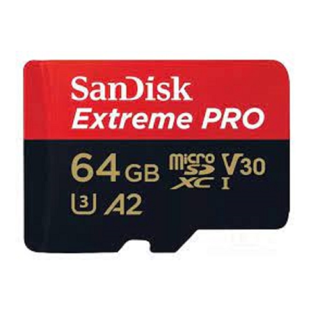 MEMORIA SANDISK MICRO SDXC 64GB EXTREME PRO 200MB/S 4K CLASE 10 A2 V30 C/ADAPTADOR (SDSQXCU-064G-GN6 [ SDSQXCU-064G-GN6MA ][ RAM-3869 ]