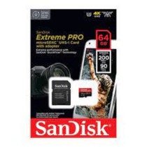 MEMORIA SANDISK MICRO SDXC 64GB EXTREME PRO 200MB/S 4K CLASE 10 A2 V30 C/ADAPTADOR (SDSQXCU-064G-GN6 [ SDSQXCU-064G-GN6MA ][ RAM-3869 ]