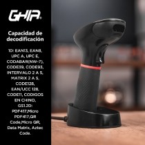 LECTOR DE CODIGOS DE BARRAS GHIA 2D INALAMBRICO // RECEPTOR USB // BLUETOOTH // BASE DE CARGA // COM [ GSW2 ][ LEC-120 ]