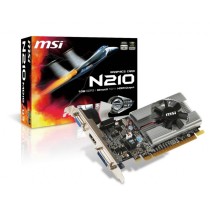 TARJETA DE VIDEO MSI NVIDIA N210/PCIE X16 2.0/1GB DDR3/HDMI/VGA/DVI/1X VENTILADOR/BAJO PERFIL/GAMA B [ N210-MD1GD3 ][ VC-784 ]