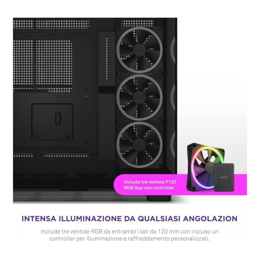 GABINETE NZXT H9 ELITE / VIDRIO TEMPLADO / NEGRO / ATX MID TOWER /CON 3 VENTILADORES RGB /1 SIN RGB  [ CM-H91EB-01 ][ CS-829 ]