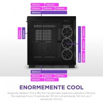 GABINETE NZXT H9 ELITE / VIDRIO TEMPLADO / NEGRO / ATX MID TOWER /CON 3 VENTILADORES RGB /1 SIN RGB  [ CM-H91EB-01 ][ CS-829 ]