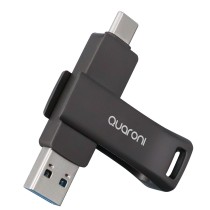 MEMORIA QUARONI 64GB USB 3.2 / DUAL A AND C / OTG / METALICA [ QUM-06 ][ RAM-4317 ]