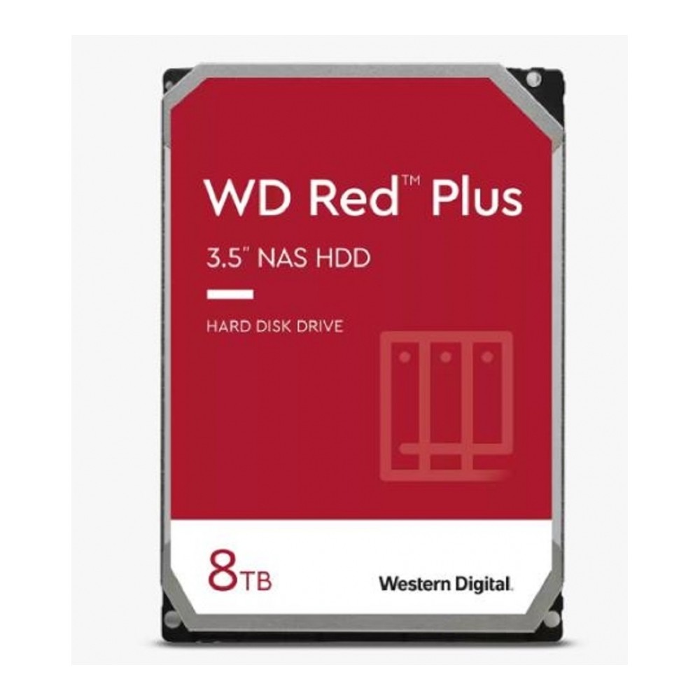 DISCO DURO INTERNO WD RED PLUS 8TB 3.5 ESCRITORIO SATA3 6GB/S 256MB 5640RPM 24X7 HOTPLUG NAS 1-8 BAH [ WD80EFPX ][ HD-3109 ]