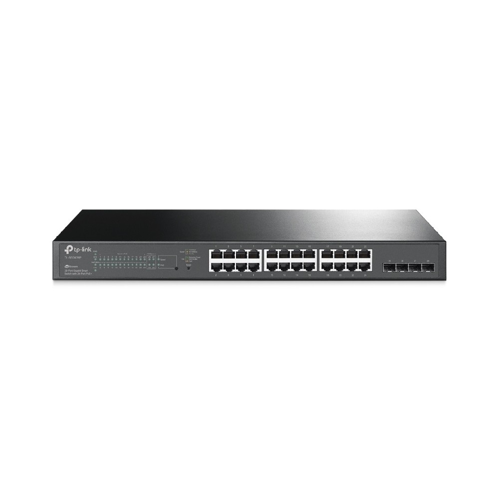 SWITCH TP-LINK TL-SG2428P 24 PUERTOS RJ45 GIGABIT 10/100/1000 MBPS POE CON 4 RANURAS SFP GIGABIT NEG [ SG2428PTL-SG2428P ][ NIC-3592 ]