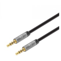 CABLE AUDIO ESTEREO, MANHATTAN,356008, 3.5MM M-M 3.0M NEGRO/ALUMINIO PLATEADO [ 356008 ][ CB-2900 ]