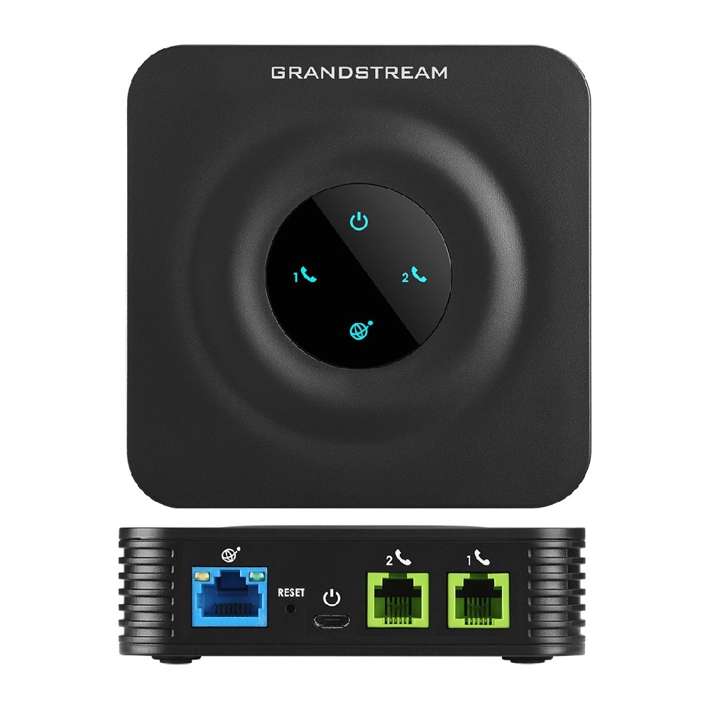 ATA GRANDSTREAM HT802 PARA TELFONO ANALOGICO  2 PUERTO FXS 2 CUENTA SIP 1 PUERTOS 10/100 [ HT802 ][ AC-6661 ]