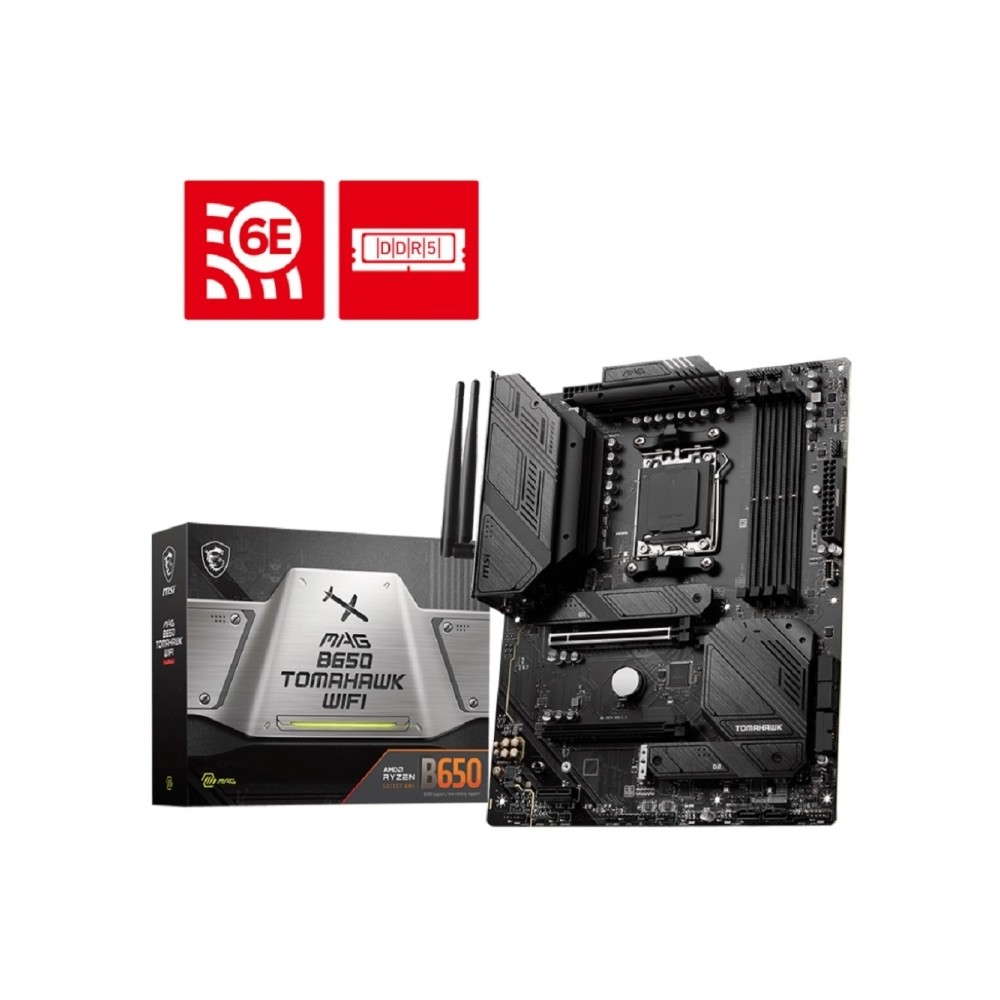 MB MSI B650 AMD S-AM5 S.7000 DDR5 7600 PCIE 4.0/HDMI/4XUSB 2.0/M.2/WIFI/BLUETOOTH 5.3 /ATX/RGB/GAMA  [ MAG-B650-TOMAHAWK-WIFI ][ MB-1269 ]