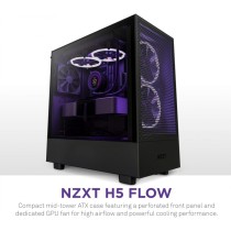 GABINETE NZXT H5 FLOW /NEGRO /CON VENTANA/MIDI-TOWER/MICRO-ATX/GAMER [ CC-H51FB-01 ][ CS-827 ]