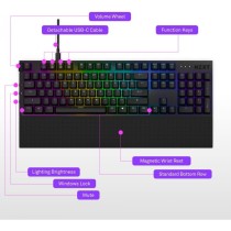 TECLADO ALAMBRICO / NZXT / NEGRO / FULL / USB / GAMER [ KB-1FSUS-BR ][ KB-949 ]