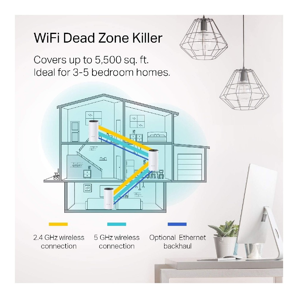 ROUTER |TP-LINK | DECO M4(3-PACK) | WIFI MESH | AC1200 | DUAL BAND | COBERTURA ESTIMADA 371 METROS C [ DECO-M43-PACK ][ NIC-3060 ]