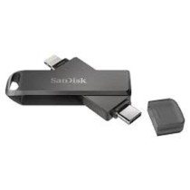 MEMORIA SANDISK 128GB FLASH IXPAND LUXE PARA IPHONE/IPAD LIGHTNING/TIPO-C NEGRO GIRATORIA TAPA DE PL [ SDIX70N-128G-GN6NE ][ RAM-4323 ]