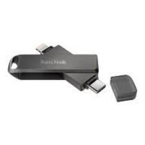 MEMORIA SANDISK 256GB FLASH IXPAND LUXE PARA IPHONE/IPAD LIGHTNING/TIPO-C NEGRO GIRATORIA TAPA DE PL [ SDIX70N-256G-GN6NE ][ RAM-4324 ]