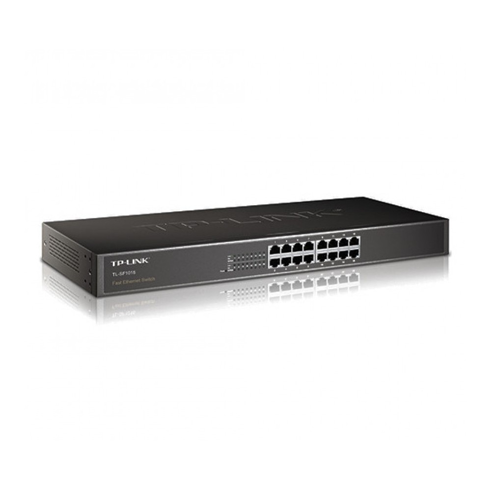 SWITCH TP-LINK TL-SF1016 16 PUERTOS RJ45 10/100 MBPS NO ADMINISTRABLE PARA RACK DE 19 PULGADAS [ TL-SF1016 ][ NIC-1509 ]