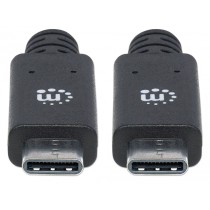 CABLE USB,MANHATTAN,355223,-C V3.1, C-C 1.0M NEGRO 10GBPS 5A [ 355223 ][ CB-1496 ]