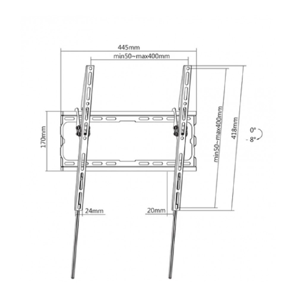 SOPORTE TV P/PARED , MANHATTAN ,462402, 45KG, 32 A 70 INCLINACIÓN [ 462402 ][ AC-12069 ]