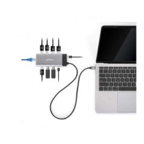 DOCKING USB-C , MANHATTAN, 130714 ,10 PTOS, 2XHDMI, 5XUSB-A, USB-C, USB-C PD, RJ45, TARJETA SD-MICRO [ 130714 ][ AC-12116 ]