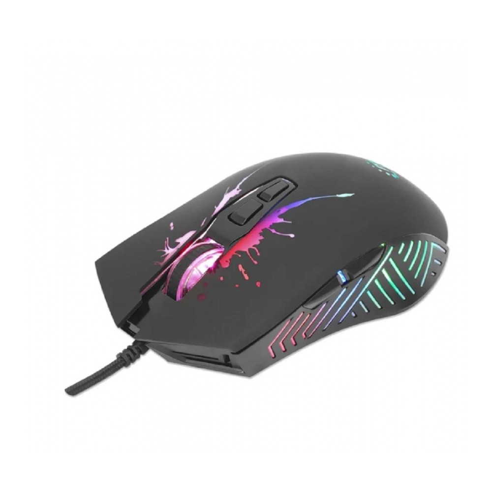 MOUSE OPTICO GAMING, MANHATTAN, 190220, 7 BOTONES, 7200 DPI, LED RGB, NEGRO [ 190220 ][ MS-1594 ]