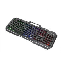 TECLADO GAMING LED , MANHATTAN , 180610 ,CON PÁNEL METÁLICO PARA CELULAR [ 180610 ][ KB-1020 ]