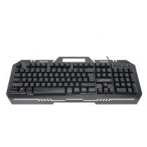 TECLADO GAMING LED , MANHATTAN , 180610 ,CON PÁNEL METÁLICO PARA CELULAR [ 180610 ][ KB-1020 ]