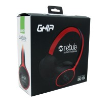 AUDIFONOS DIADEMA BLUETOOTH GHIA N1 HIFI SOUND NEGRO/ROJO 10M ALCANCE BT 4.2 BATERIA 300MAH [ GAC-104 ][ SPK-1546 ]