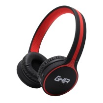 AUDIFONOS DIADEMA BLUETOOTH GHIA N1 HIFI SOUND NEGRO/ROJO 10M ALCANCE BT 4.2 BATERIA 300MAH [ GAC-104 ][ SPK-1546 ]